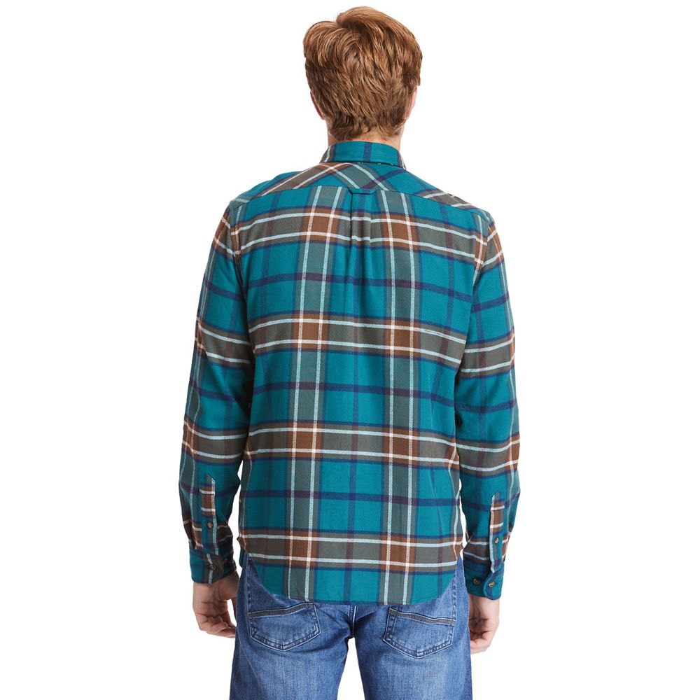 Timberland Mens Shirts Back River Heavy Flannel Check - Blue - India VS8251396